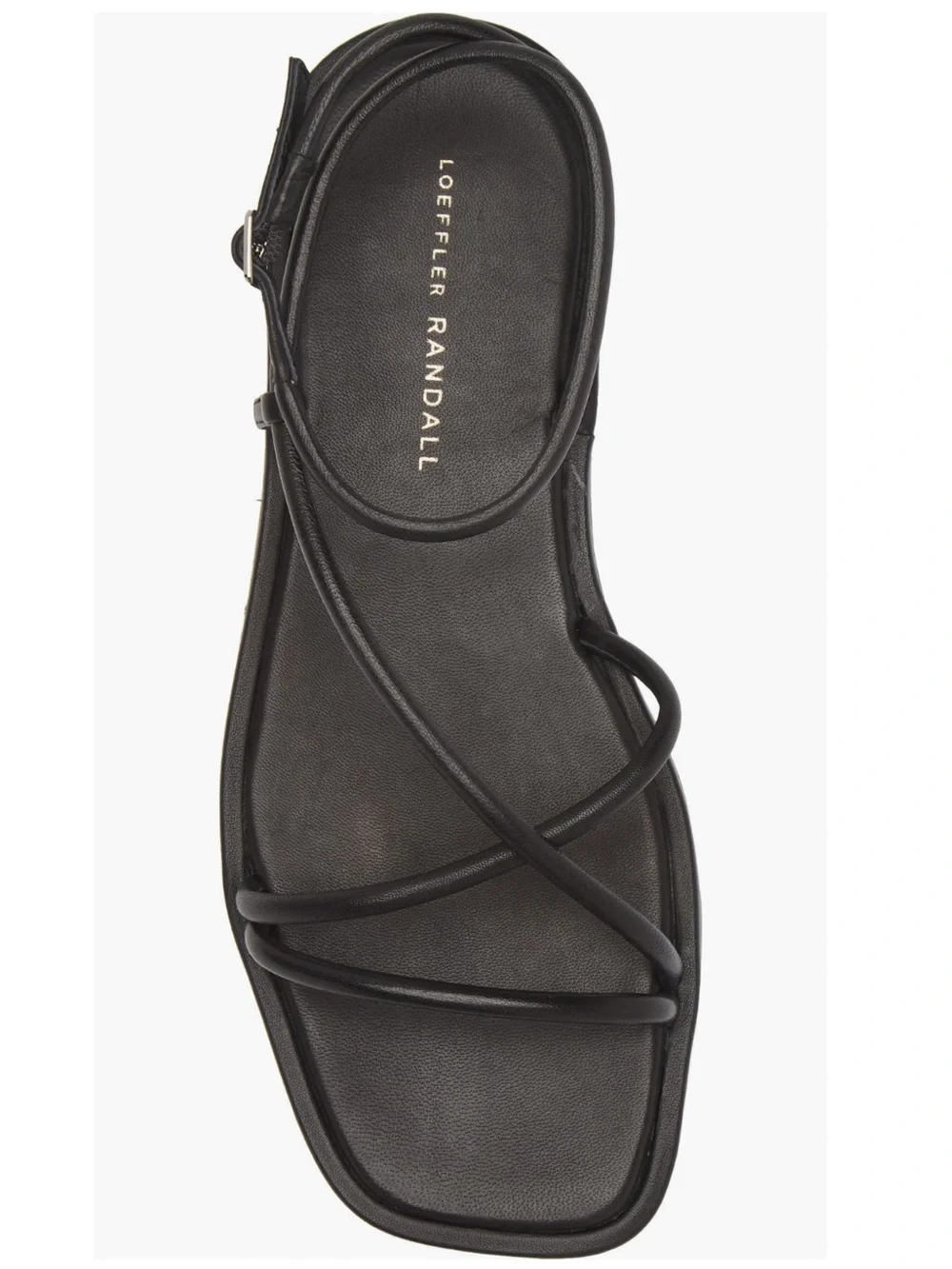 Loeffler Randall Noor Black Leather Ankle Strap Sandals New!